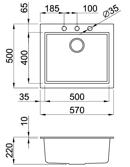 Кухонная мойка Elleci Quadra 105 в Москве и Московской области от магазина Ammina